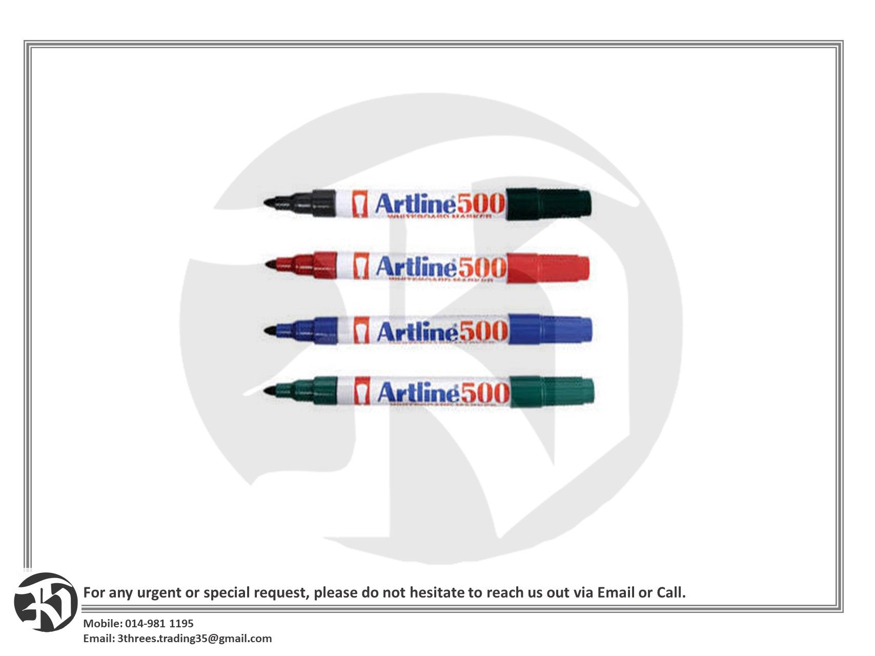 Artline Whiteboard Marker 500A (2.0mm nib)