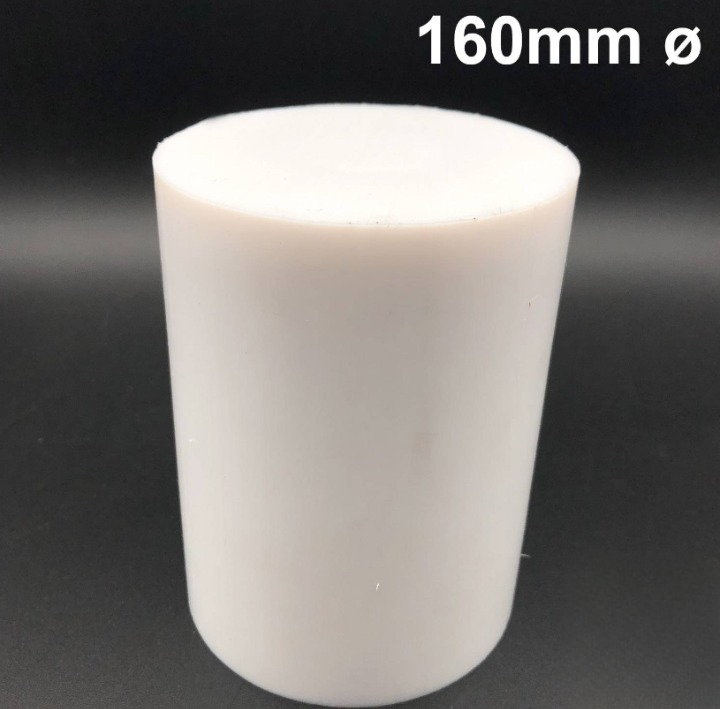 PTFE ROD WHITE COLOR ROUND BAR 160MM DIAMETER