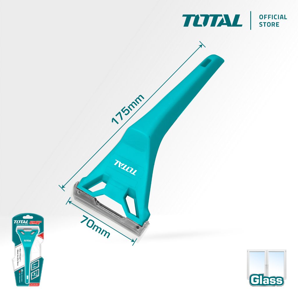 TOTAL WINDOW SCRAPER FOR SCRAPING EXCESS PAINT FROM WINDOWS (7" X 70MM) THT181751