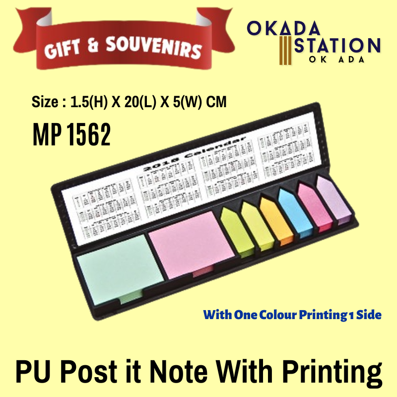 OK GIFT & SOUVENIR : MP 1562 PU POST IT NOTE + PRINTING LOGO
