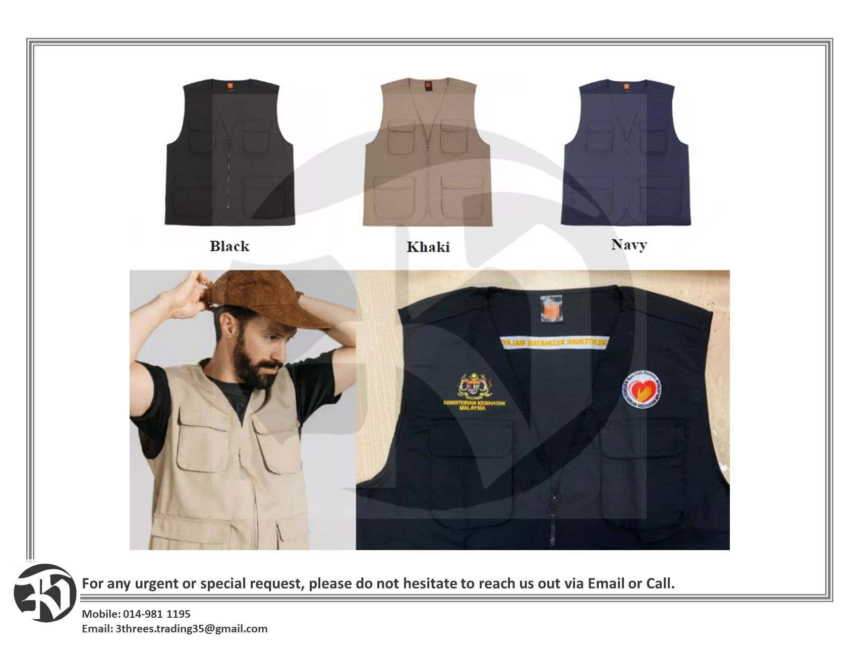 Corporate Vest Jacket VT03 (Add on Name & Logo)