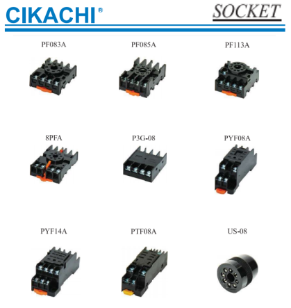 CIKACHI CKC Relay socket / Timer socket / Flush mounting base (8/11/14 pin)