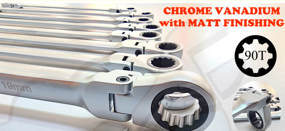 Double Flexible Ratchet Ring Wrench Spannar
