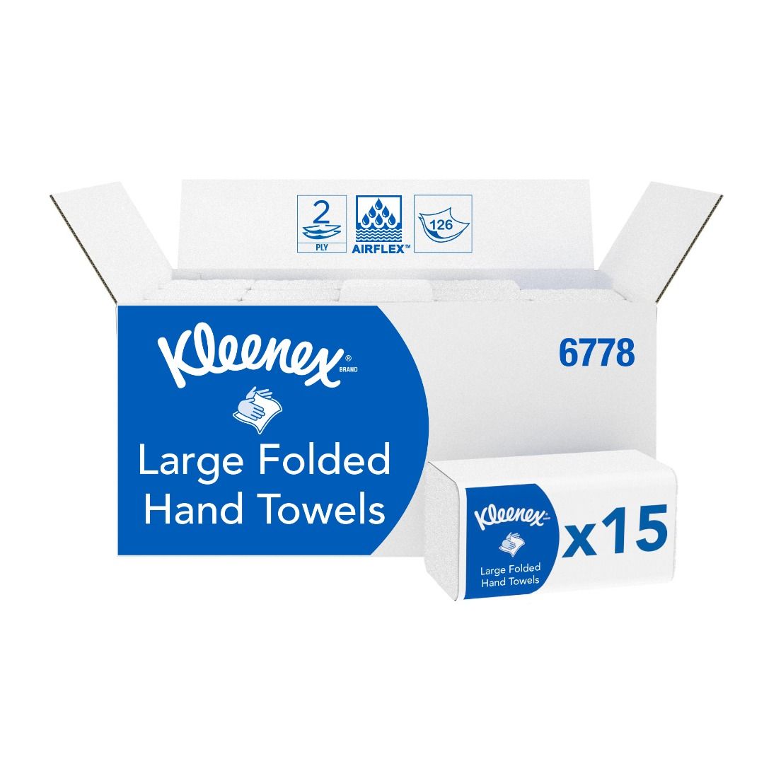 Kimberly Clark *Kimberly Clark Kleenex® Large Interfold Hand Towels 6778 - 2 Ply V Fold Paper Towels [15s]