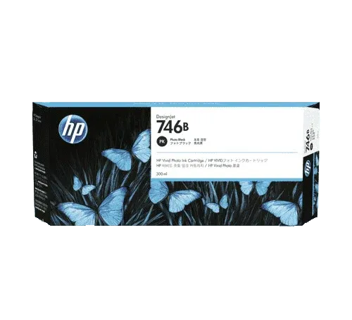 Genuine Malaysia HP Warranty - HP 746B Photo Black DesignJet 300ml Ink Cartridge
