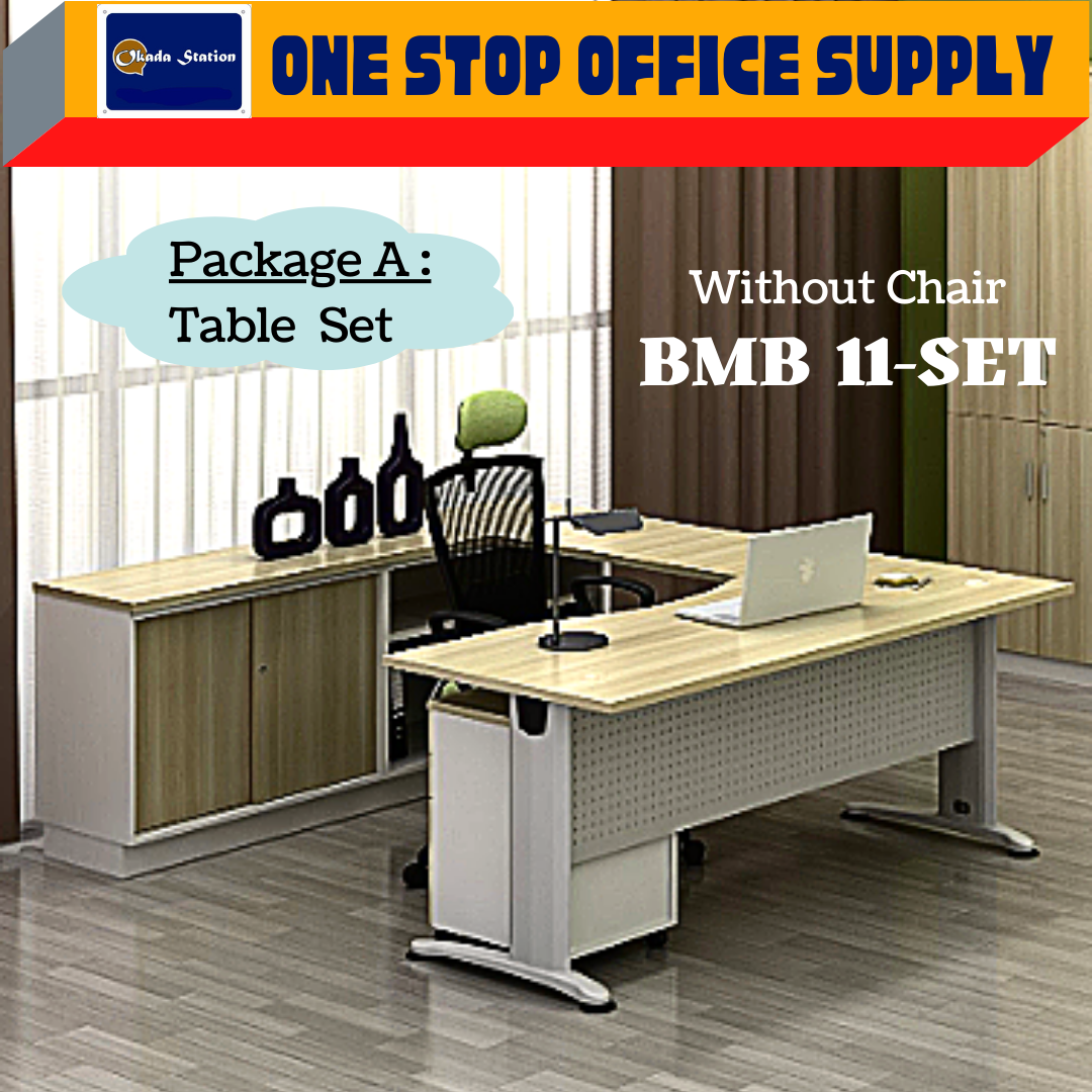 VS EXECUTIVE TABLE SET (A -BMB 11) / EXECUTIVE TABLE AND HIGH CABINET SET (B - BMB 11-SET) / B-SERIES / EXECUTIVE TABLE / EXECUTIVE DESK / OFFICE TABLE / FURNITURE SET / TABLE WITH CABINET / TABLE SET / BOSS TABLE / MODERN TABLE SET
