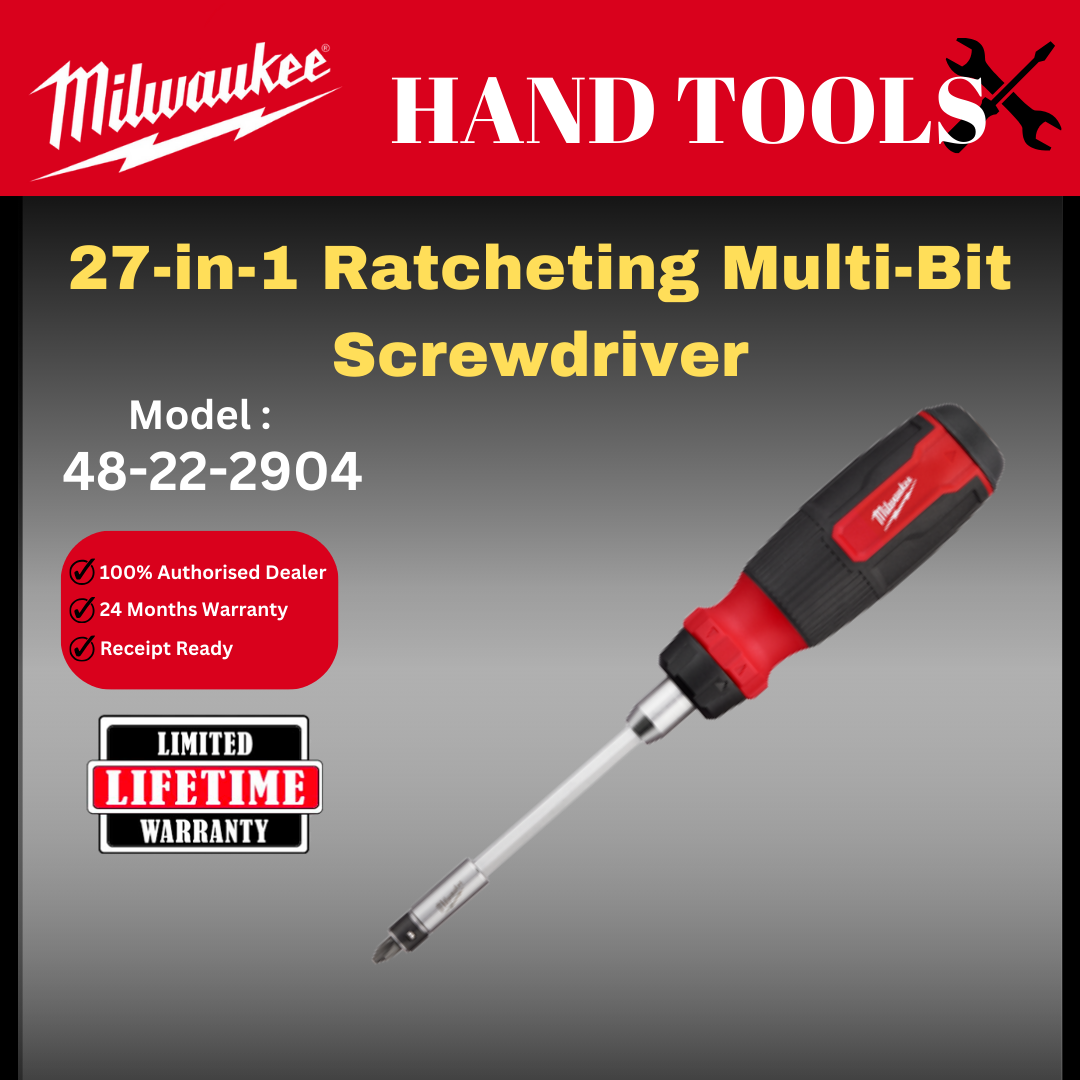 Milwaukee 27-in-1 Ratcheting Multi-Bit Screwdriver / 48-22-2904 / Milwaukee Screwdriver with multiple bit / Screwdriver