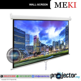 MEKI/VENOVA 70" x 70" (6鈥檟6鈥� MANUAL WALL LCD PROJECTOR SCREEN 4:3 PROJECTION