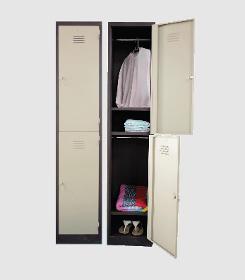 STERLING 2 COMPARTMENTS STEEL LOCKER WITH 1 CLOTH HANGING BAR & 1 FIXED SHELVE AT BOTTOM AT EACH COMPARTMENT (S114/C & S114/CS)