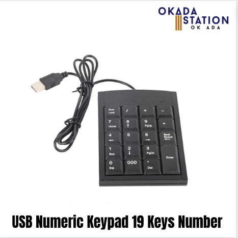 OK USB Numeric Keypad 19 Keys Number for All Kinds of Laptops / KEY BOARD / KEYPAD
