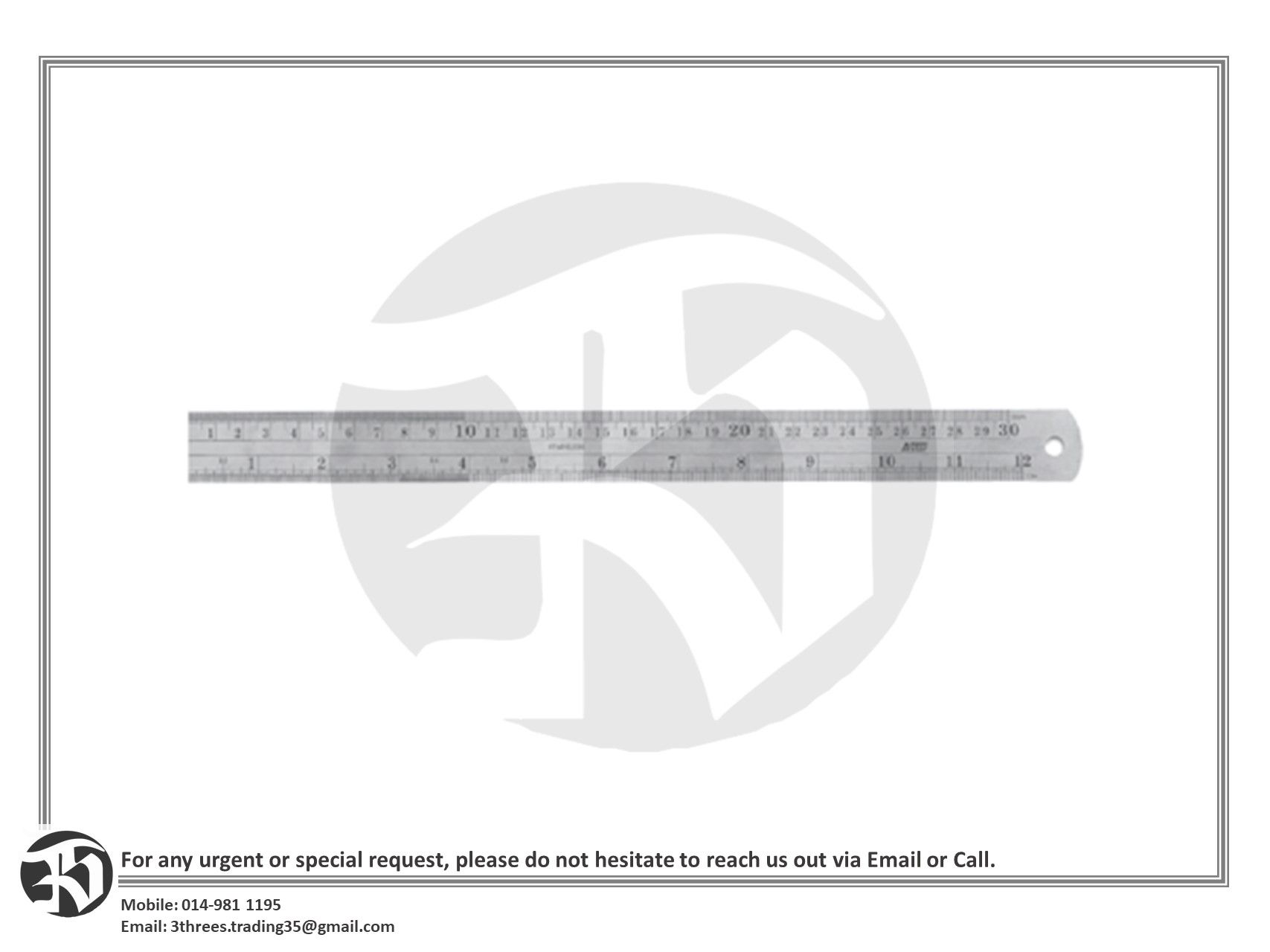 Astar Stainless Steel Ruler 15cm/30cm/50cm