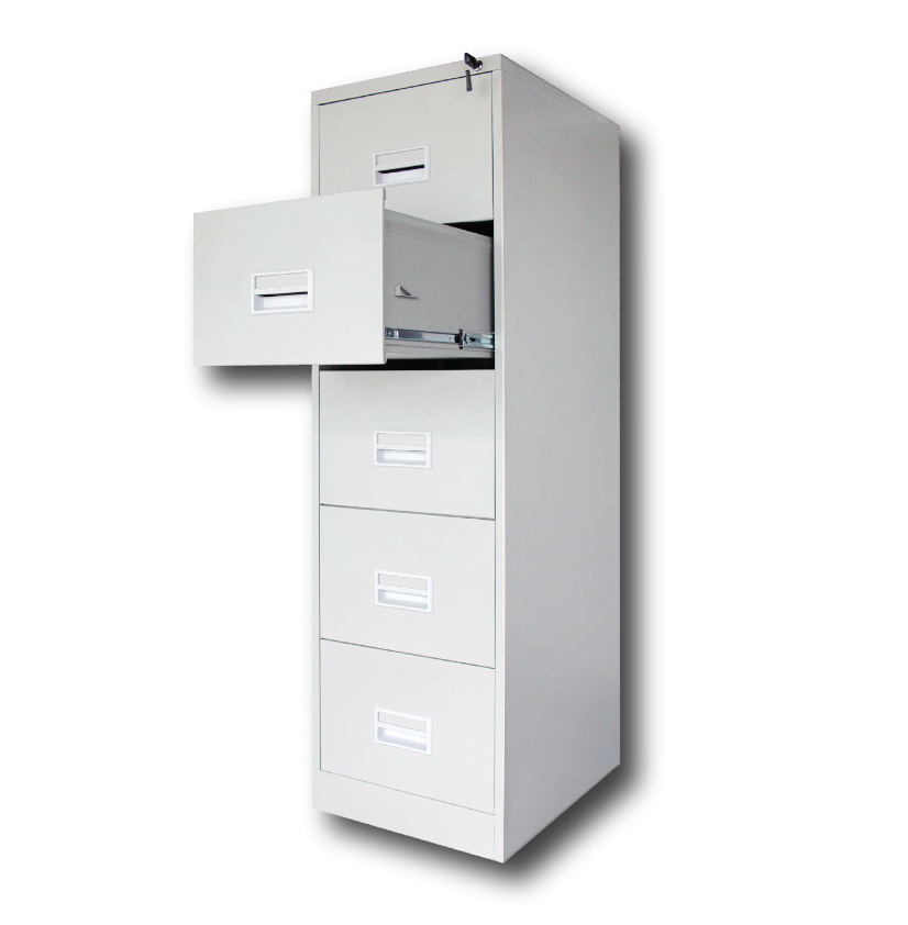 STERLING 5 DRAWER FILING CABINET WITH RECESS HANDLE C/W BALL BEARING SLIDE (S106/5A & S106/5ALB)