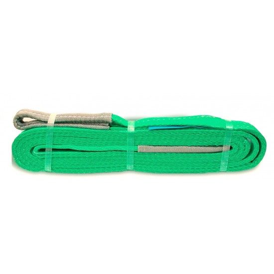 Warrior Double Ply Polyester Flat Webbing Sling 2TON x 4M (L) with Reinforced Lifting Eyes (Green Marking)
