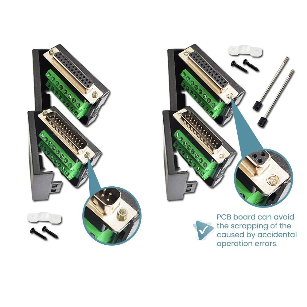 DB25 D-SUB FEMALE MALE TERMINAL PORT PLASTIC COVER DATA CABLE CONNECTOR (FEMALE/MALE)