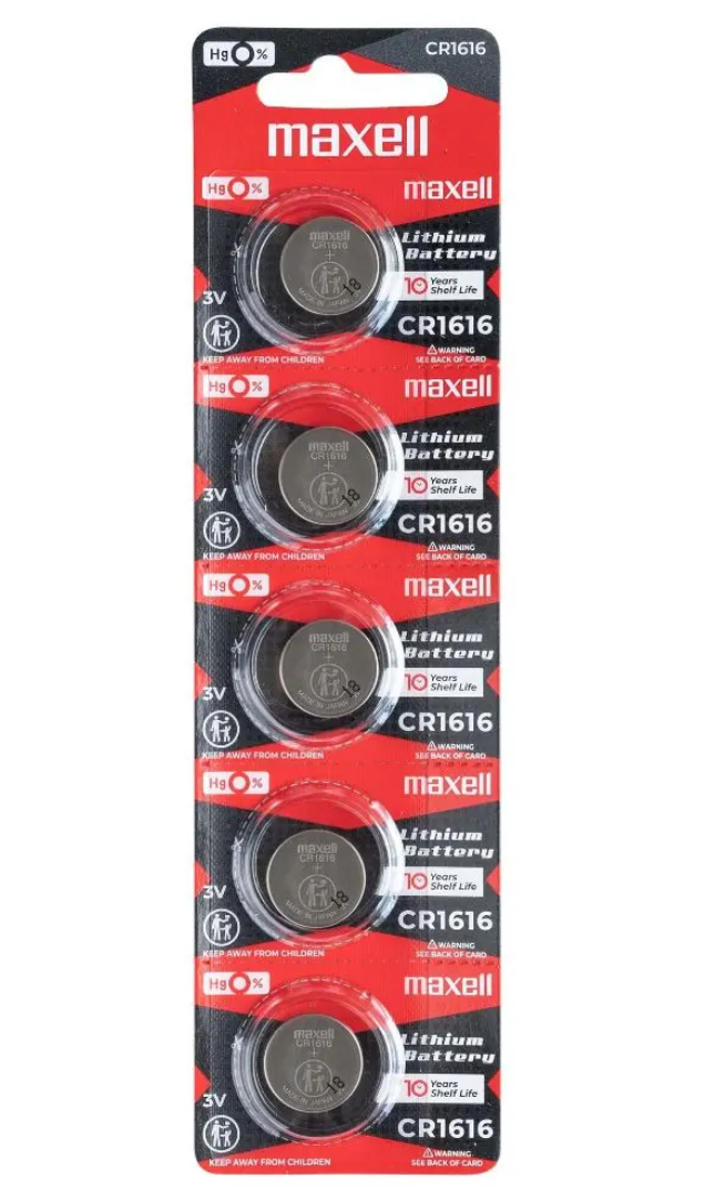 Maxell Micro-Lithium CR1616 Battery Pack (5pcs stripe) CR1616 5B