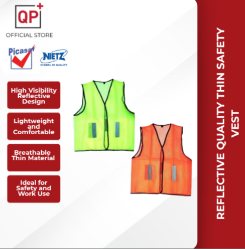 REFLECTIVE  QUALITY THIN SAFETY VEST BAJU KESELAMATAN CAHAYA-PICASAF NIETZ,ORANGE