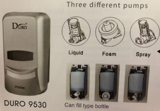 Duro MANUAL LIQUID SOAP / FOAM / SPRAY DISPENSER