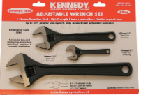 Kennedy Adjustable Spanner Set, Steel, Set Of 3 (4"/8"/12")