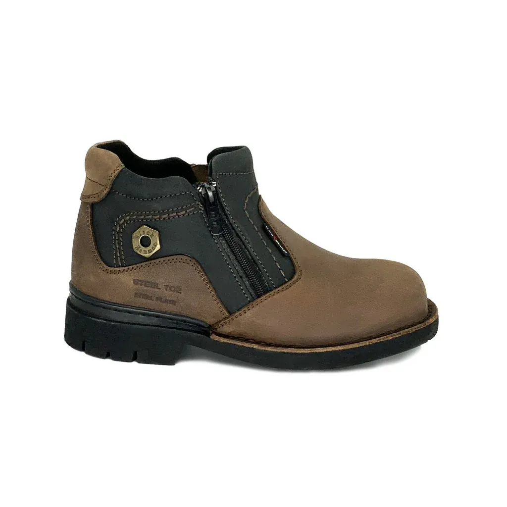 Black Hammer Mid-cut Double Zip - Brown / Black (UK 11)