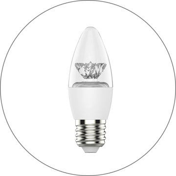AURORE LED CANDLE BULB CLEAR E27 6W - 2700K