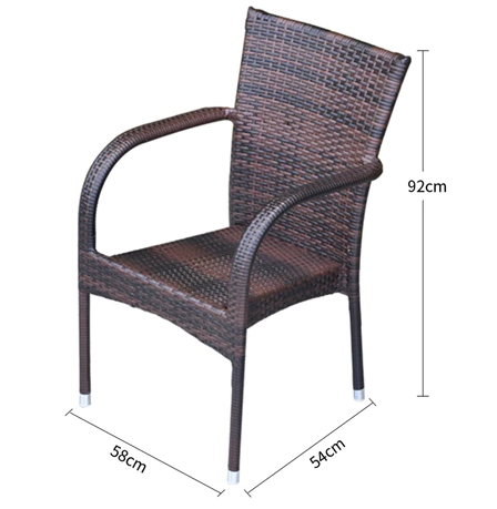 KIMDELIN Outdoor Rattan Stackable Chair