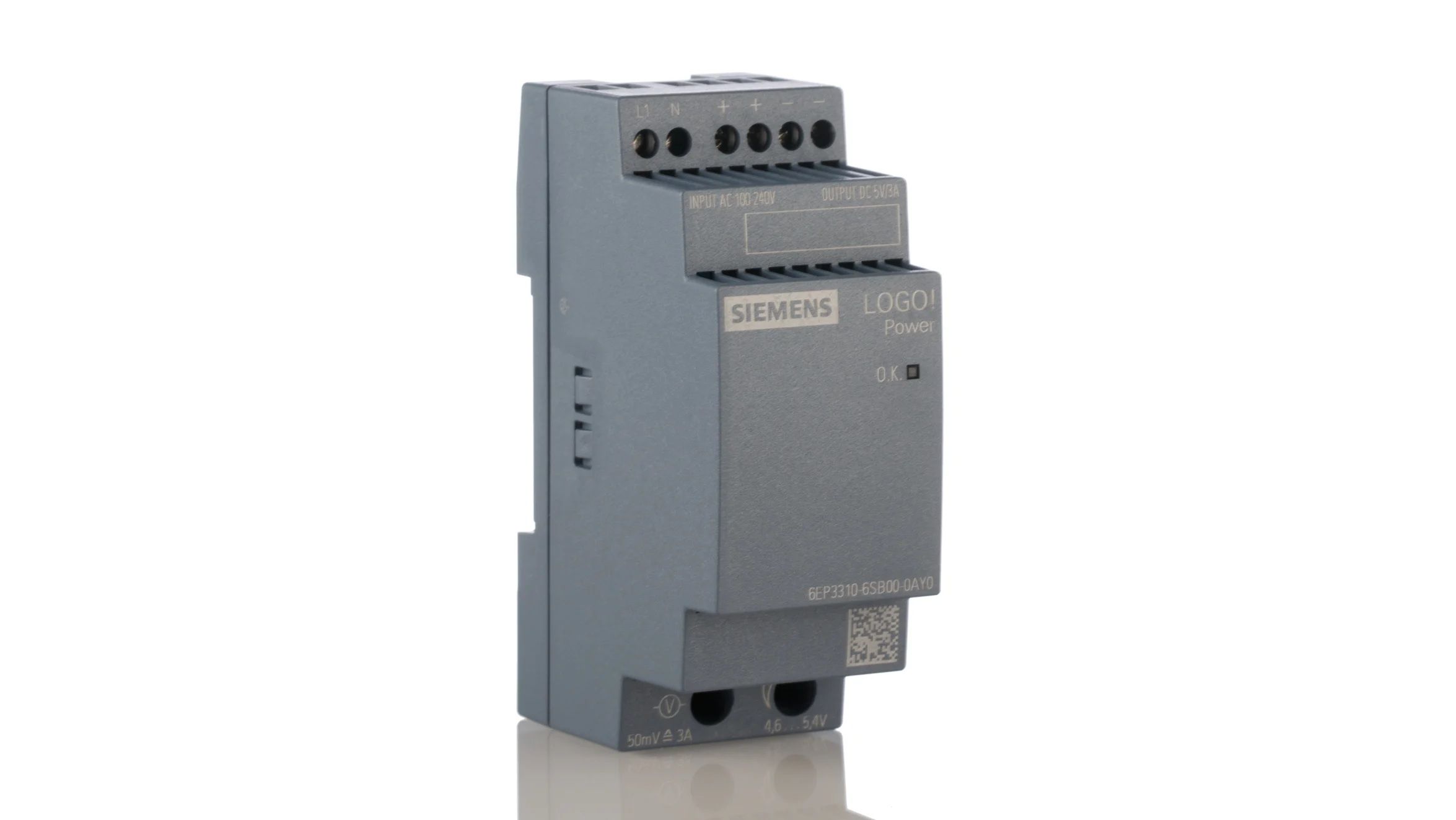 Siemens LOGO POWER Switched Mode DIN Rail Power Supply, 230V ac, 5V dc dc Output, 3A Output, 15W