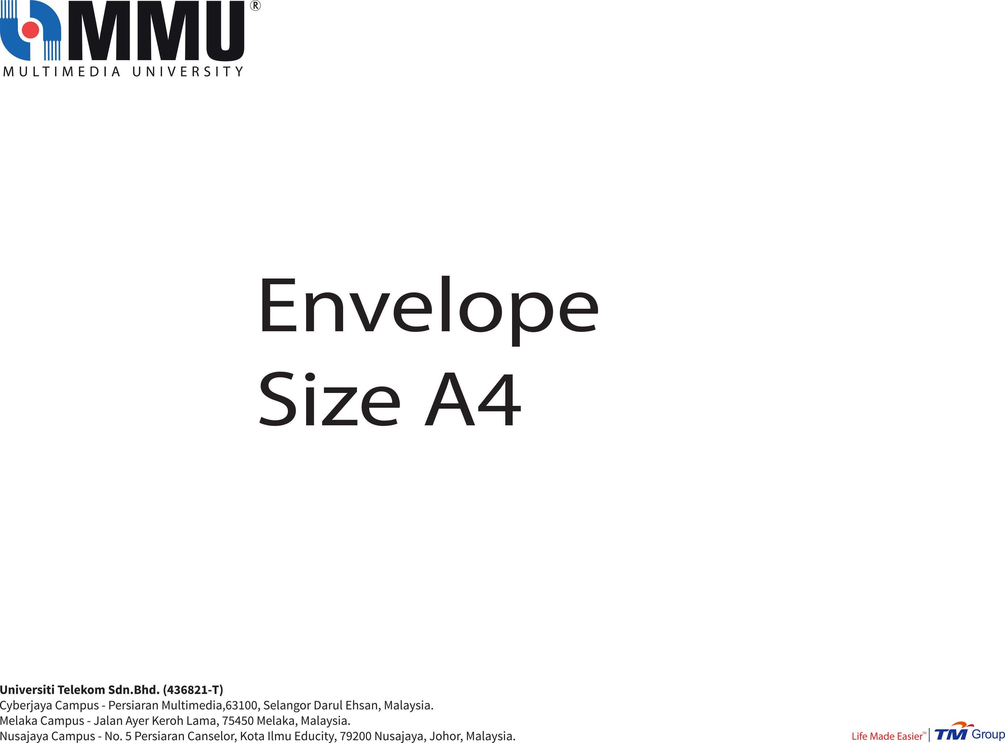 MMU A4 Envelope 9 x 12 3/4 Size MOQ 5000 pieces