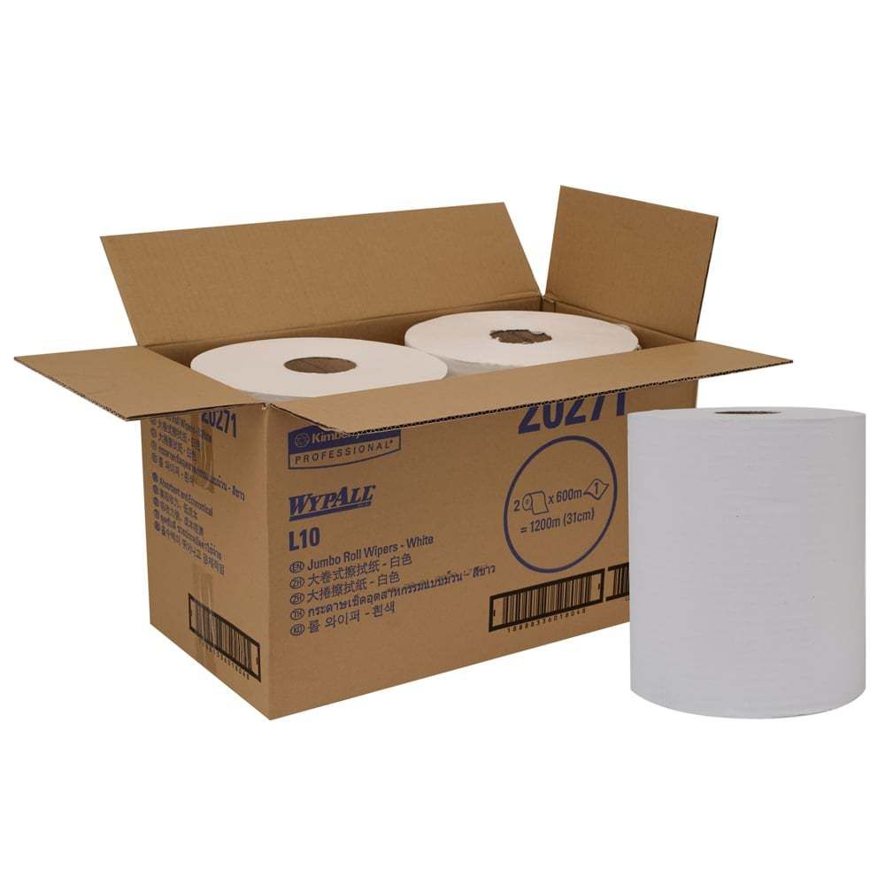 WYPALL® L10 Jumbo Roll Wipers 20271 ( 2 rolls x 600m )