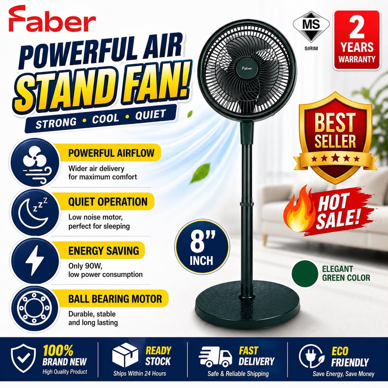 Faber 8" Stand Fan