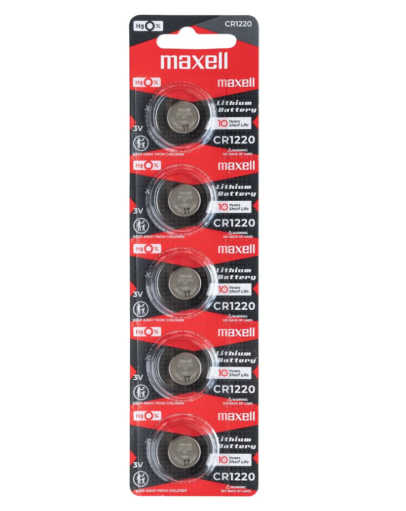 Maxell Micro-Lithium CR1220 Battery Pack (5pcs stripe) CR1220 5B