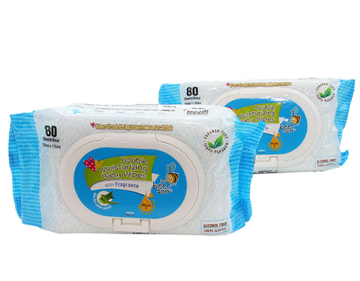 Beeson Double Moisturizing Baby Wet Wipes 80's x 2 with Cap Fragrance Free / Fragrance 10830 10834 10834 (80's X 2) SL-10830-10834-KK