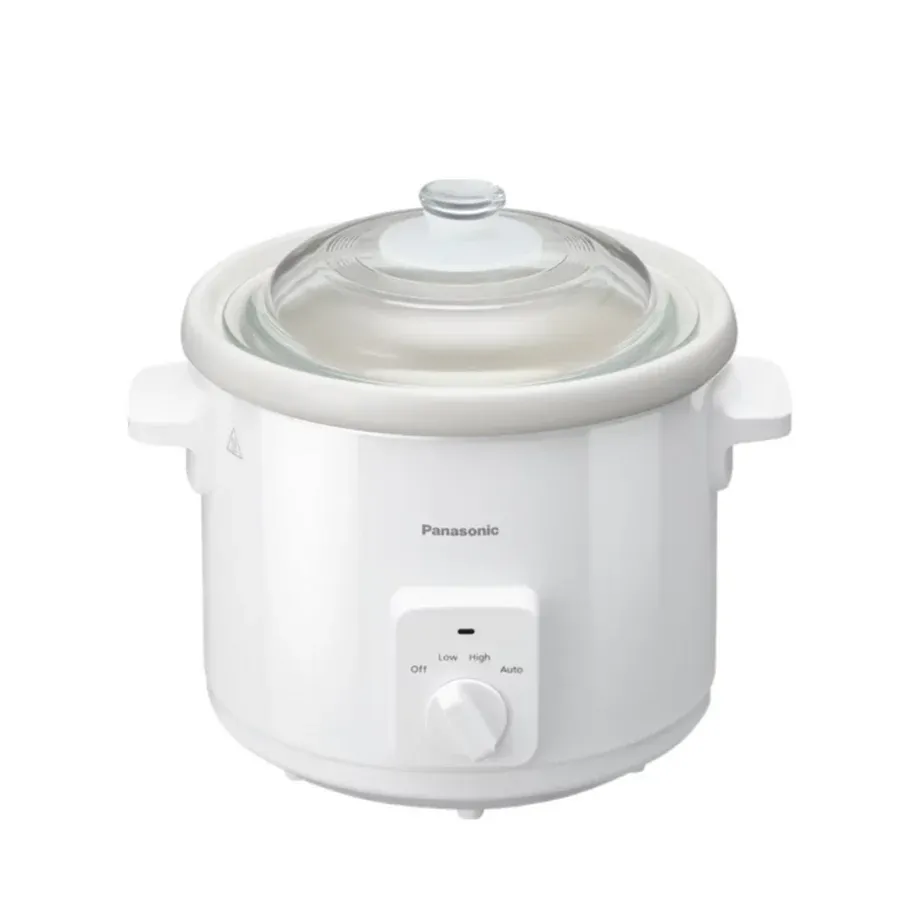 Panasonic Slow Cooker 3.0L Automated Cooking 3 Heat Settings Ceramic Pot Glass Lid