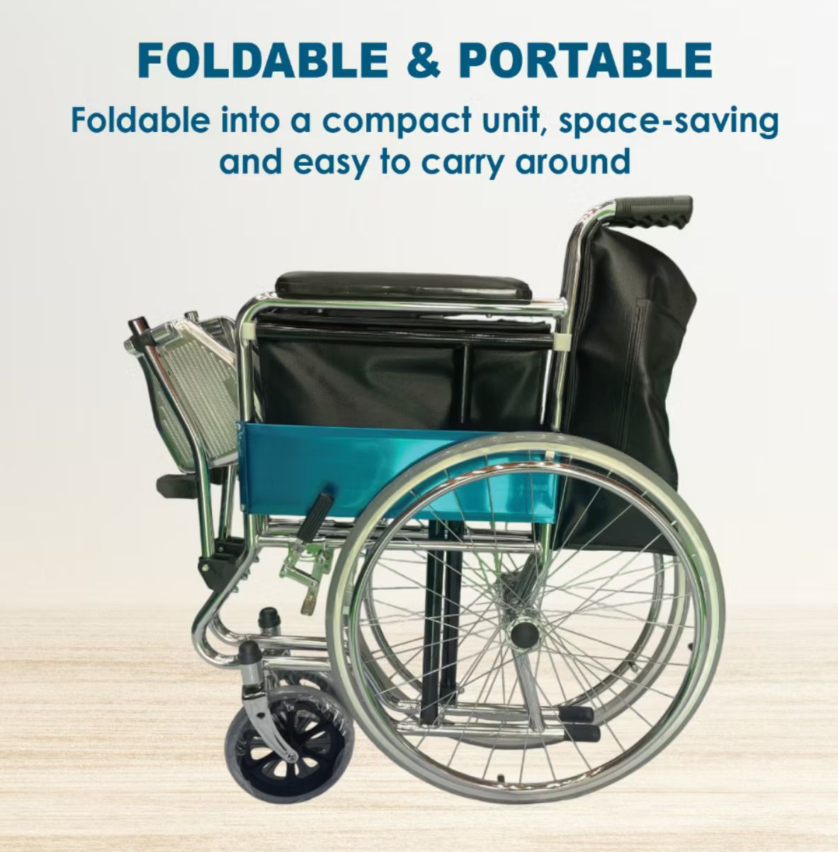 Wheel Chair Hospitech Wheel Chair-Standard Steel Foot Plate