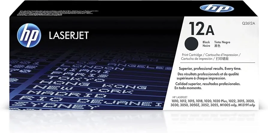 HP 12A Black Original LaserJet Toner Cartridge Q2612A