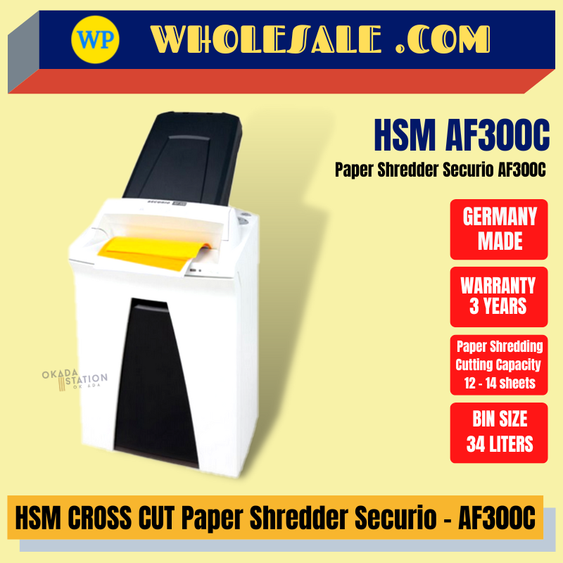 HSM / PAPER SHREDDER / CROSS CUT / SECURIO / AF300C / SHREDDER MACHINE / OFFICE SHREDDER