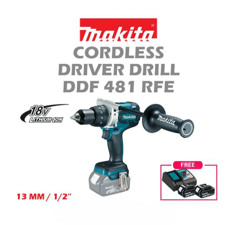 MAKITA CORDLESS DRIVER DRILL DDF481RFE