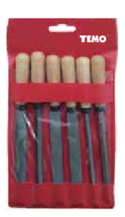 Temo 6Pc 160mm Industrial Small Engineer's File Set - Smooth Cut