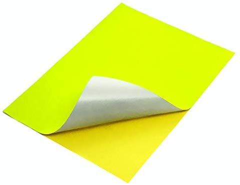 Sticker Colour A4 Yellow 100 sheets