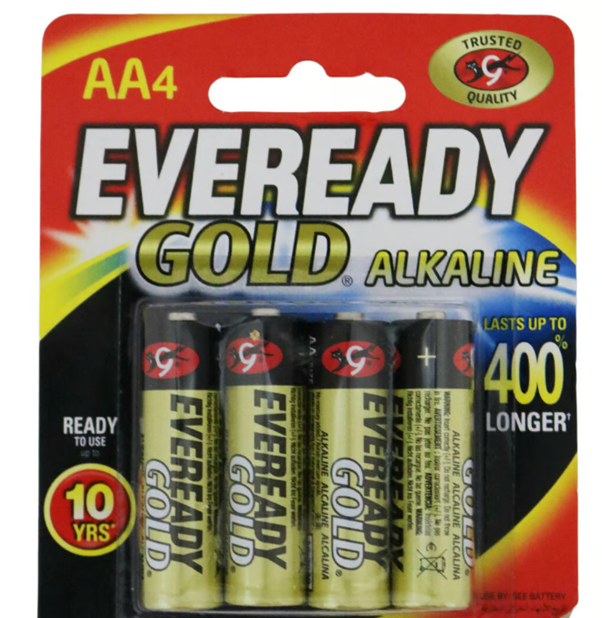 Eveready Battery Gold Alkaline AA 4pcs