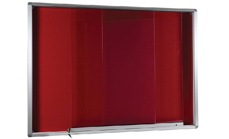 WRITEBEST CORK BOARD GLASS CABINET ALU.FRAME CG34 - 3'H x 4'L(90 x 120 cm)