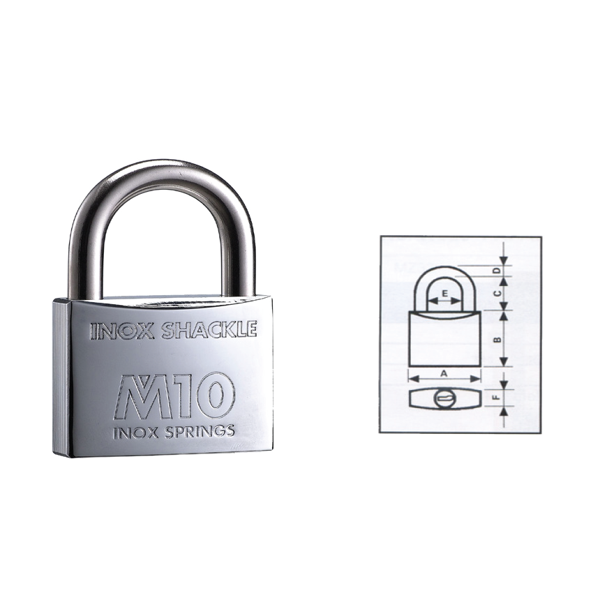 M10 Chrome Plated Padlock With S.S. Shackle