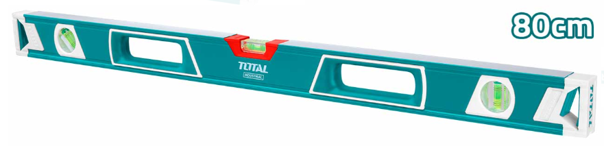TOTAL SPIRIT LEVEL W/3 SPIRIT BUBBLE 45°/90°/180° ALUMINIUM MILLED SURFACE (80CM) TMT2806