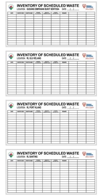 Signboard Inventory of Scheduled Waste Outdoor 4'X8'