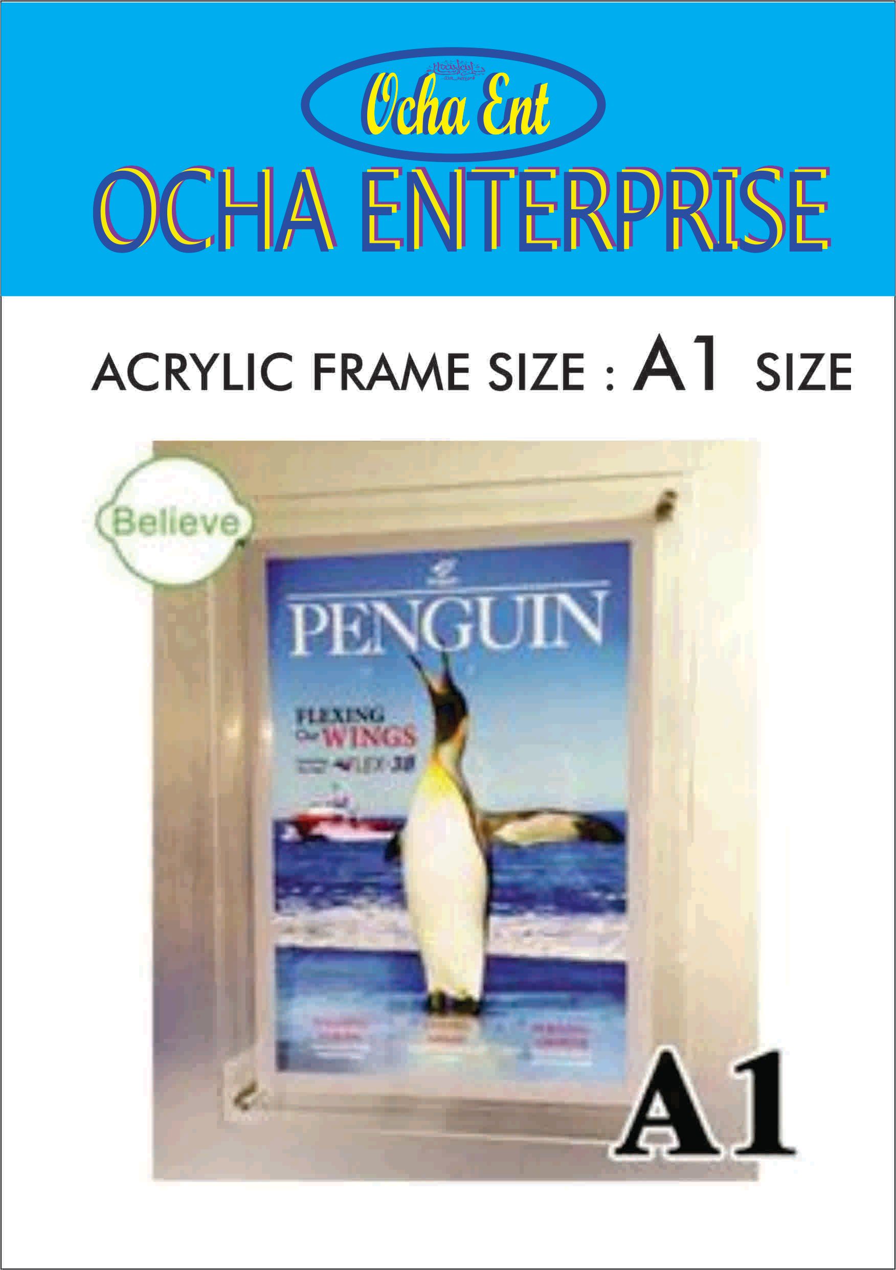 ACRYLIC FRAME SIZE : A1 SIZE