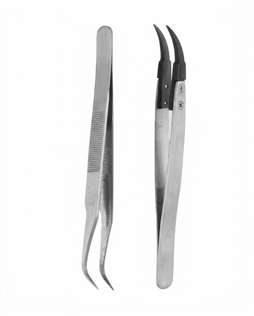 Sata CURVED POINTED TIP TWEEZERS, SG 175MM