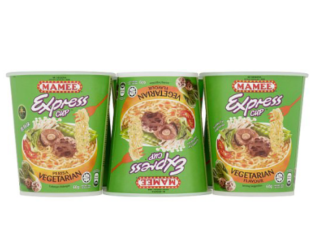 MAMEE EXPRESS CUP VEGETARIAN FLAVOUR INSTANT NOODLES 6 X 60G