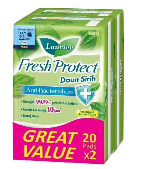 Loose 1 Pack x 2 Pack x 20pcs Laurier Fresh Protect Twinpack Daun Sirih Maxi Wing