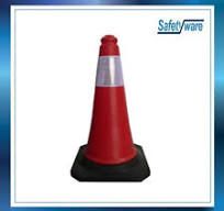 SAFETYWARE 30" PE Traffic Cone with Rubber Base I Road Safety