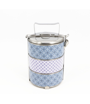 Batik/Songket/-BDARI 410 Tiffin Carrier |12cm 3-Tier| Standard Variant | Stainless Steel Food Container|Mangkuk Tingkat