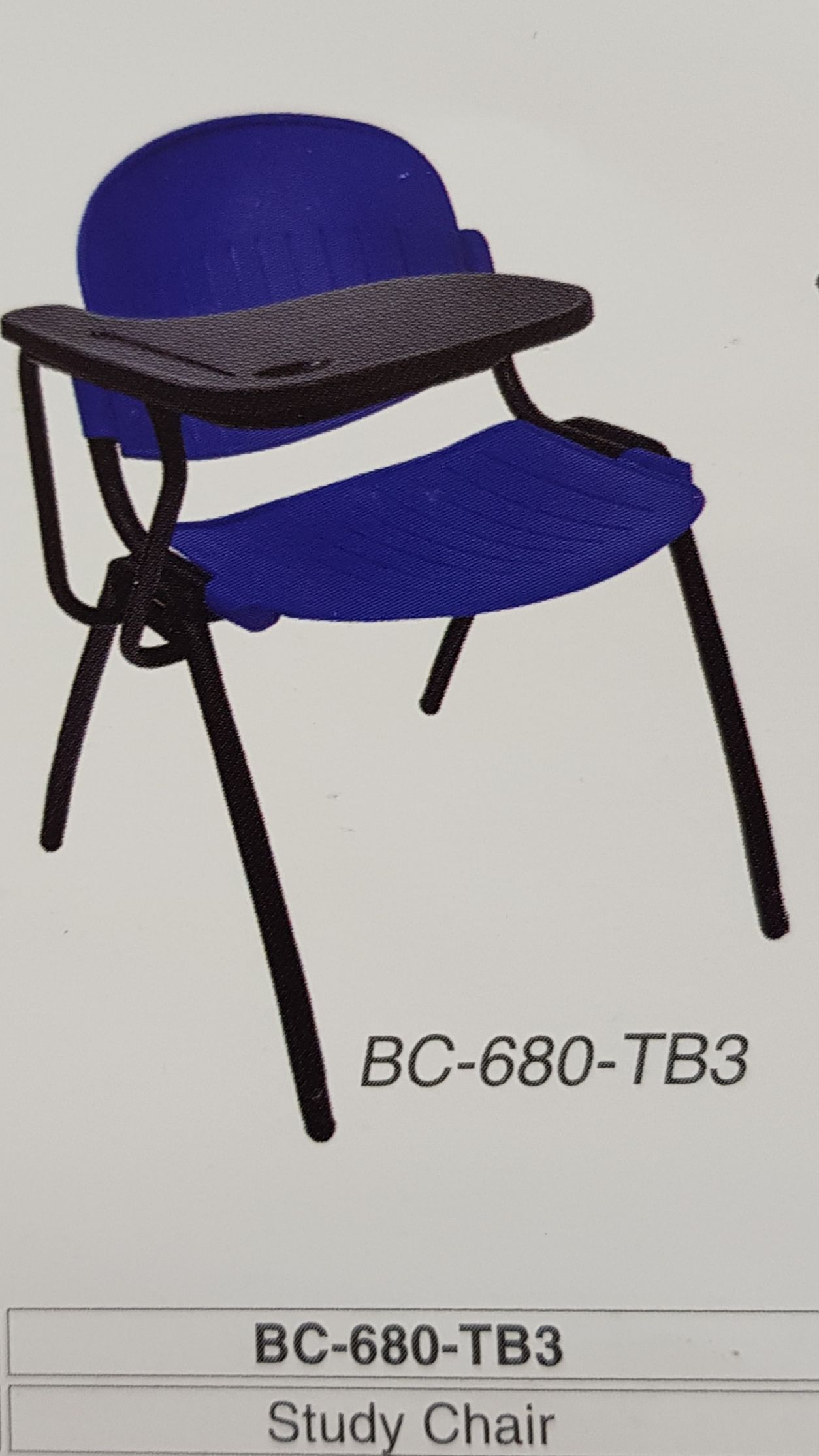 BC-680-TB3 Study Chair With Writing Pad / Ergonomic Chair / Study Chair / Seminar Chair / Training Chair / BC-680-TB3